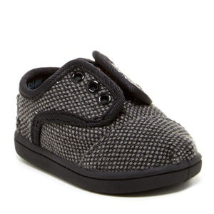 TOMS New Tiny Black Rugged Canvas Cordones Toddler